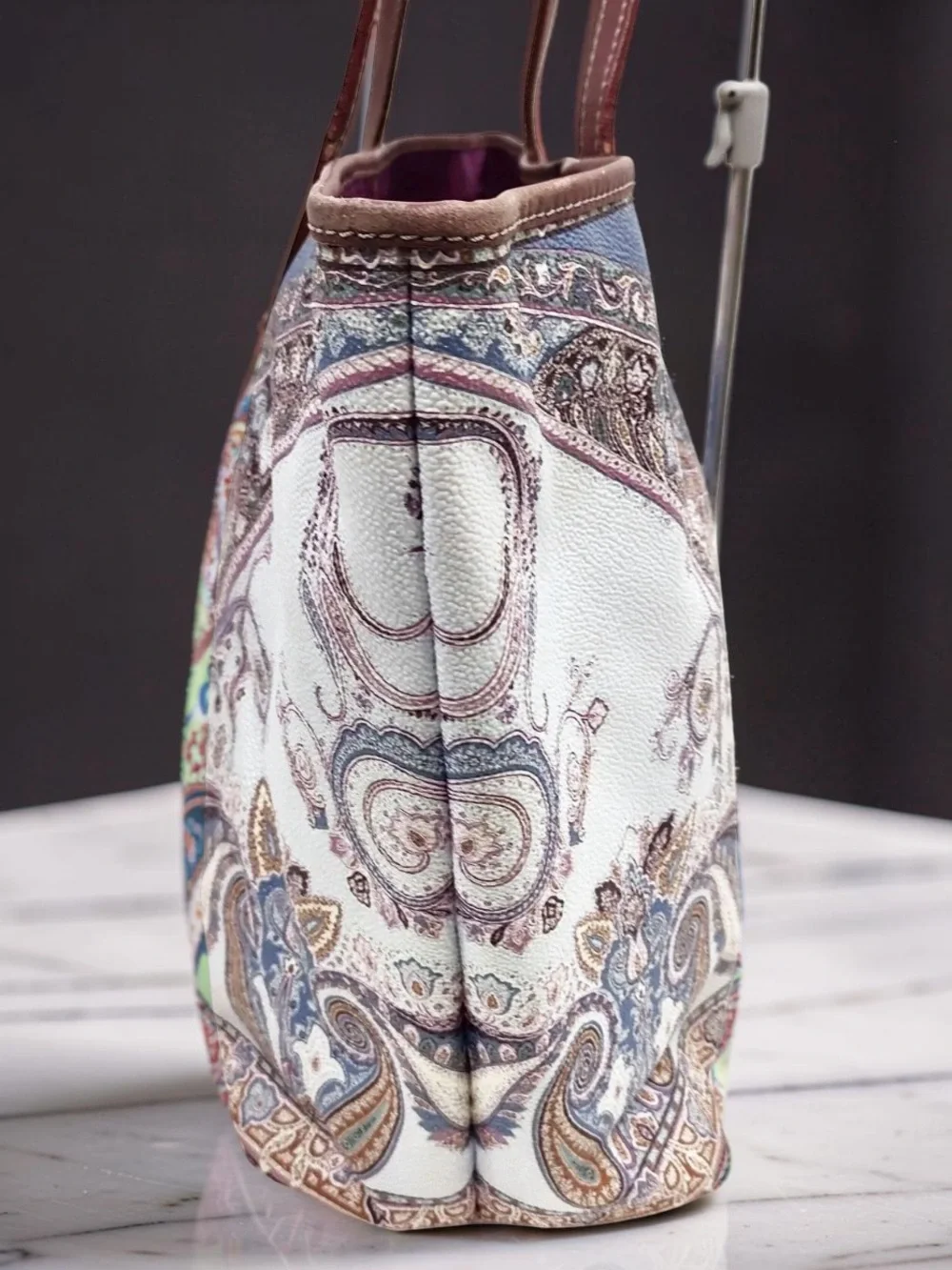 ETRO 2015 Paisley Leather Tote Bag 😍🩵💙